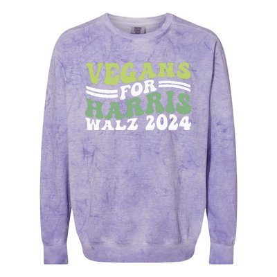 Vegans For Harris Walz 2024 Kamala Waltz 2024 Colorblast Crewneck Sweatshirt