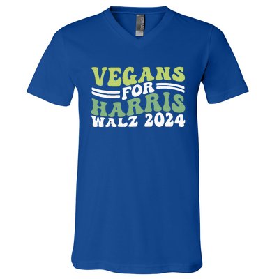 Vegans For Harris Walz 2024 Kamala Waltz 2024 V-Neck T-Shirt