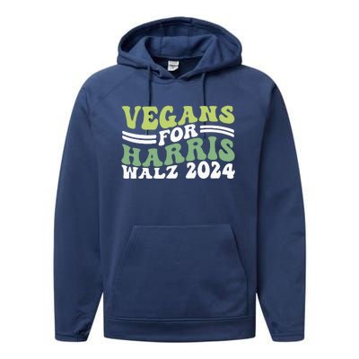 Vegans For Harris Walz 2024 Kamala Waltz 2024 Performance Fleece Hoodie