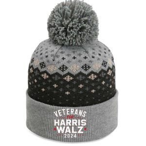 Veterans For Harris Waltz 2024 Election Vote Blue Democrat The Baniff Cuffed Pom Beanie