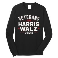 Veterans For Harris Waltz 2024 Election Vote Blue Democrat Long Sleeve Shirt