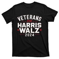 Veterans For Harris Waltz 2024 Election Vote Blue Democrat T-Shirt