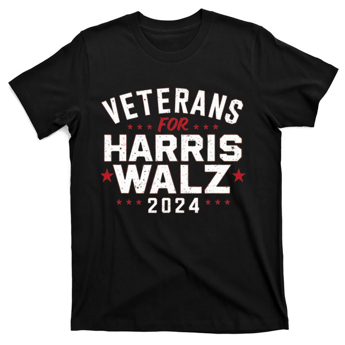 Veterans For Harris Waltz 2024 Election Vote Blue Democrat T-Shirt