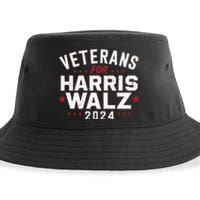 Veterans For Harris Waltz 2024 Election Vote Blue Democrat Sustainable Bucket Hat