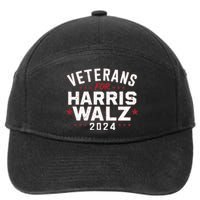 Veterans For Harris Waltz 2024 Election Vote Blue Democrat 7-Panel Snapback Hat