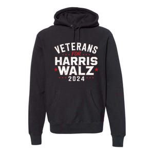 Veterans For Harris Waltz 2024 Election Vote Blue Democrat Premium Hoodie