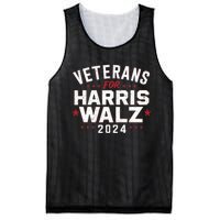 Veterans For Harris Waltz 2024 Election Vote Blue Democrat Mesh Reversible Basketball Jersey Tank