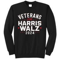 Veterans For Harris Waltz 2024 Election Vote Blue Democrat Tall Sweatshirt