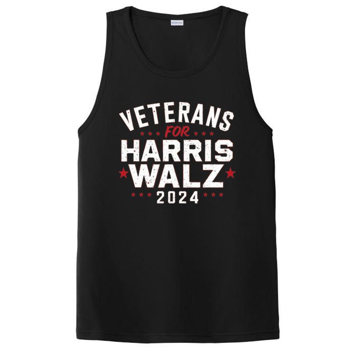 Veterans For Harris Waltz 2024 Election Vote Blue Democrat PosiCharge Competitor Tank