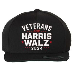 Veterans For Harris Waltz 2024 Election Vote Blue Democrat Wool Snapback Cap