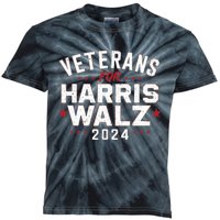 Veterans For Harris Waltz 2024 Election Vote Blue Democrat Kids Tie-Dye T-Shirt