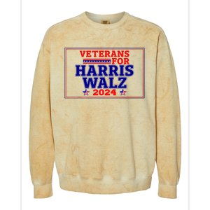 Veterans For Harris Walz 2024 Vote Harris Waltz Election Colorblast Crewneck Sweatshirt