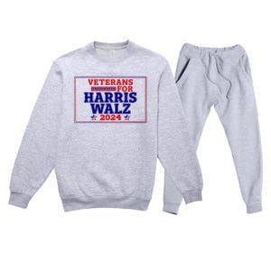 Veterans For Harris Walz 2024 Vote Harris Waltz Election Premium Crewneck Sweatsuit Set