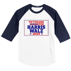 Veterans For Harris Walz 2024 Vote Harris Waltz Election Baseball Sleeve Shirt