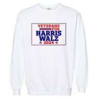 Veterans For Harris Walz 2024 Vote Harris Waltz Election Garment-Dyed Sweatshirt