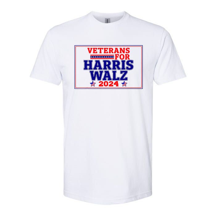 Veterans For Harris Walz 2024 Vote Harris Waltz Election Softstyle CVC T-Shirt