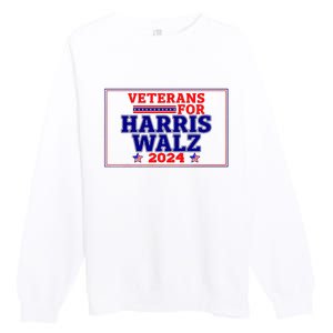 Veterans For Harris Walz 2024 Vote Harris Waltz Election Premium Crewneck Sweatshirt