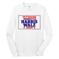 Veterans For Harris Walz 2024 Vote Harris Waltz Election Tall Long Sleeve T-Shirt