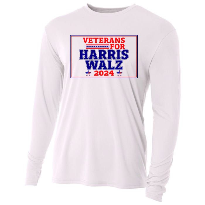 Veterans For Harris Walz 2024 Vote Harris Waltz Election Cooling Performance Long Sleeve Crew