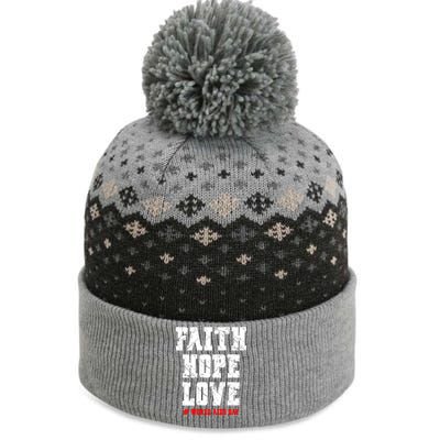 Vintage Faith Hope Love World Aids Day Gift The Baniff Cuffed Pom Beanie