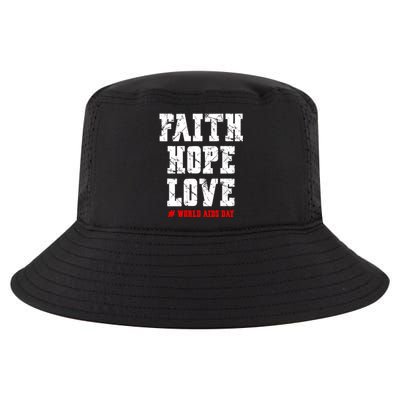 Vintage Faith Hope Love World Aids Day Gift Cool Comfort Performance Bucket Hat