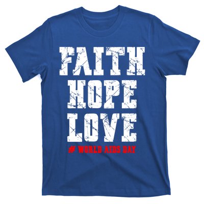 Vintage Faith Hope Love World Aids Day Gift T-Shirt