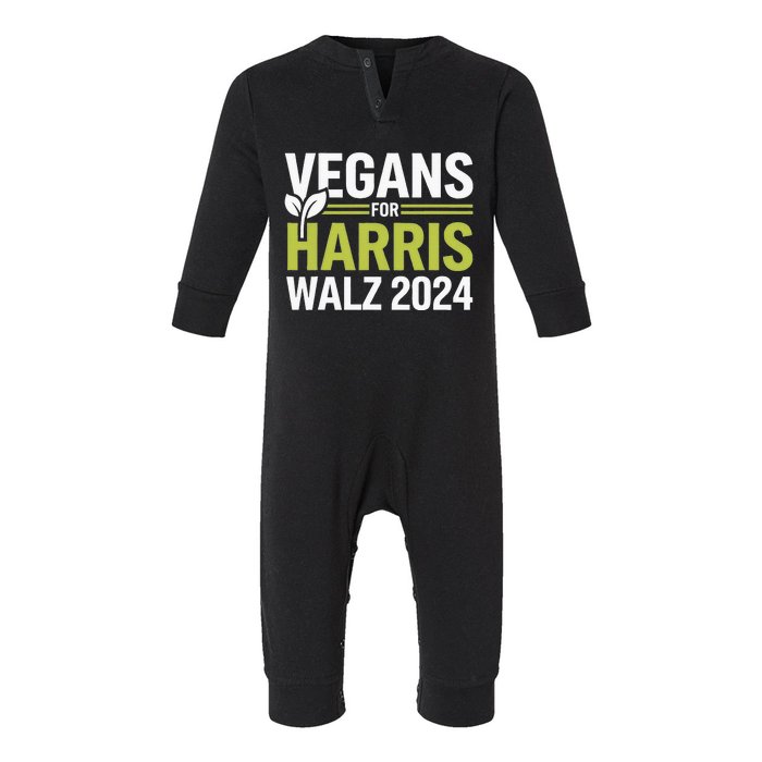 Vegans For Harris Waltz Walz 2024 Vegan For Kamala 2024 Infant Fleece One Piece