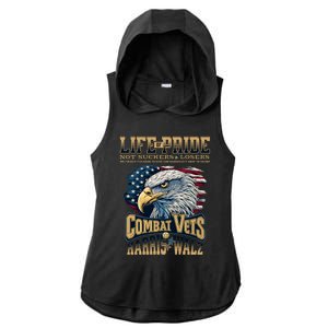 Veterans For Harris Walz 2024 Military Vets Against Trump Ladies PosiCharge Tri-Blend Wicking Draft Hoodie Tank