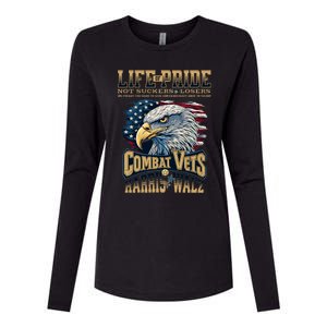 Veterans For Harris Walz 2024 Military Vets Against Trump Womens Cotton Relaxed Long Sleeve T-Shirt