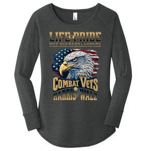 Veterans For Harris Walz 2024 Military Vets Against Trump Women's Perfect Tri Tunic Long Sleeve Shirt