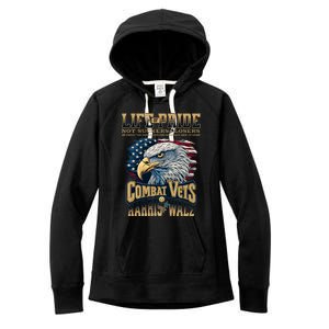 Veterans For Harris Walz 2024 Military Vets Against Trump Women's Fleece Hoodie