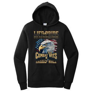 Veterans For Harris Walz 2024 Military Vets Against Trump Women's Pullover Hoodie