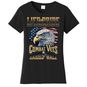 Veterans For Harris Walz 2024 Military Vets Against Trump Women's T-Shirt