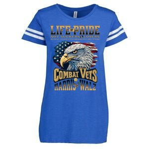 Veterans For Harris Walz 2024 Military Vets Against Trump Enza Ladies Jersey Football T-Shirt