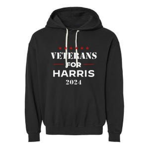 Veterans For Harris 2024 Kamala Harris Veteran Usa Garment-Dyed Fleece Hoodie