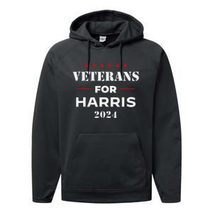 Veterans For Harris 2024 Kamala Harris Veteran Usa Performance Fleece Hoodie