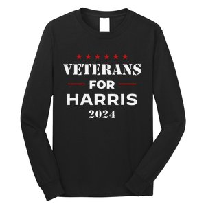 Veterans For Harris 2024 Kamala Harris Veteran Usa Long Sleeve Shirt