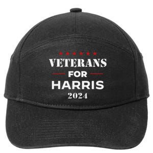 Veterans For Harris 2024 Kamala Harris Veteran Usa 7-Panel Snapback Hat