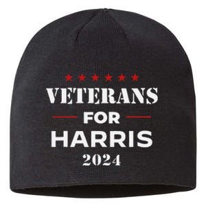 Veterans For Harris 2024 Kamala Harris Veteran Usa Sustainable Beanie