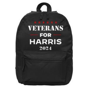 Veterans For Harris 2024 Kamala Harris Veteran Usa 16 in Basic Backpack