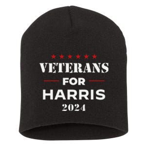 Veterans For Harris 2024 Kamala Harris Veteran Usa Short Acrylic Beanie