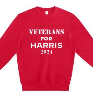 Veterans For Harris 2024 Kamala Harris Veteran Usa Premium Crewneck Sweatshirt