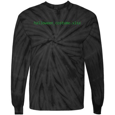 Vintage Funny Halloween Excel Spreadsheet File Tie-Dye Long Sleeve Shirt