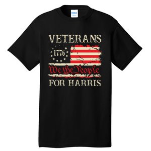 Veterans For Harris We The People 1776 Flag Kamala Harris Tall T-Shirt