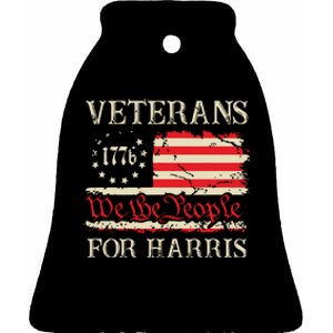 Veterans For Harris We The People 1776 Flag Kamala Harris Ceramic Bell Ornament