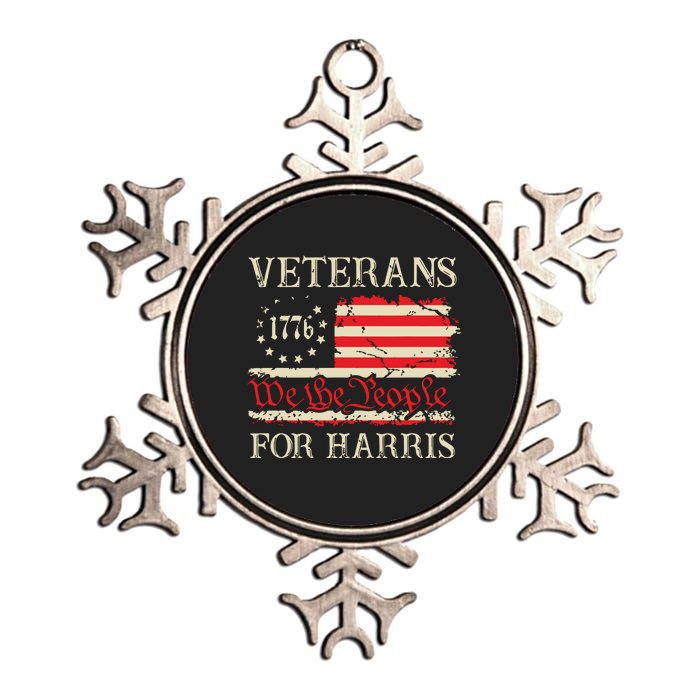 Veterans For Harris We The People 1776 Flag Kamala Harris Metallic Star Ornament