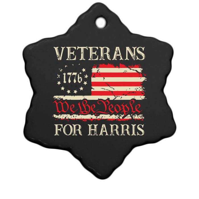 Veterans For Harris We The People 1776 Flag Kamala Harris Ceramic Star Ornament