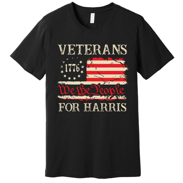 Veterans For Harris We The People 1776 Flag Kamala Harris Premium T-Shirt