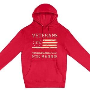 Veterans For Harris We The People 1776 Flag Kamala Harris Premium Pullover Hoodie