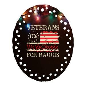 Veterans For Harris We The People 1776 Flag Kamala Harris Ceramic Oval Ornament